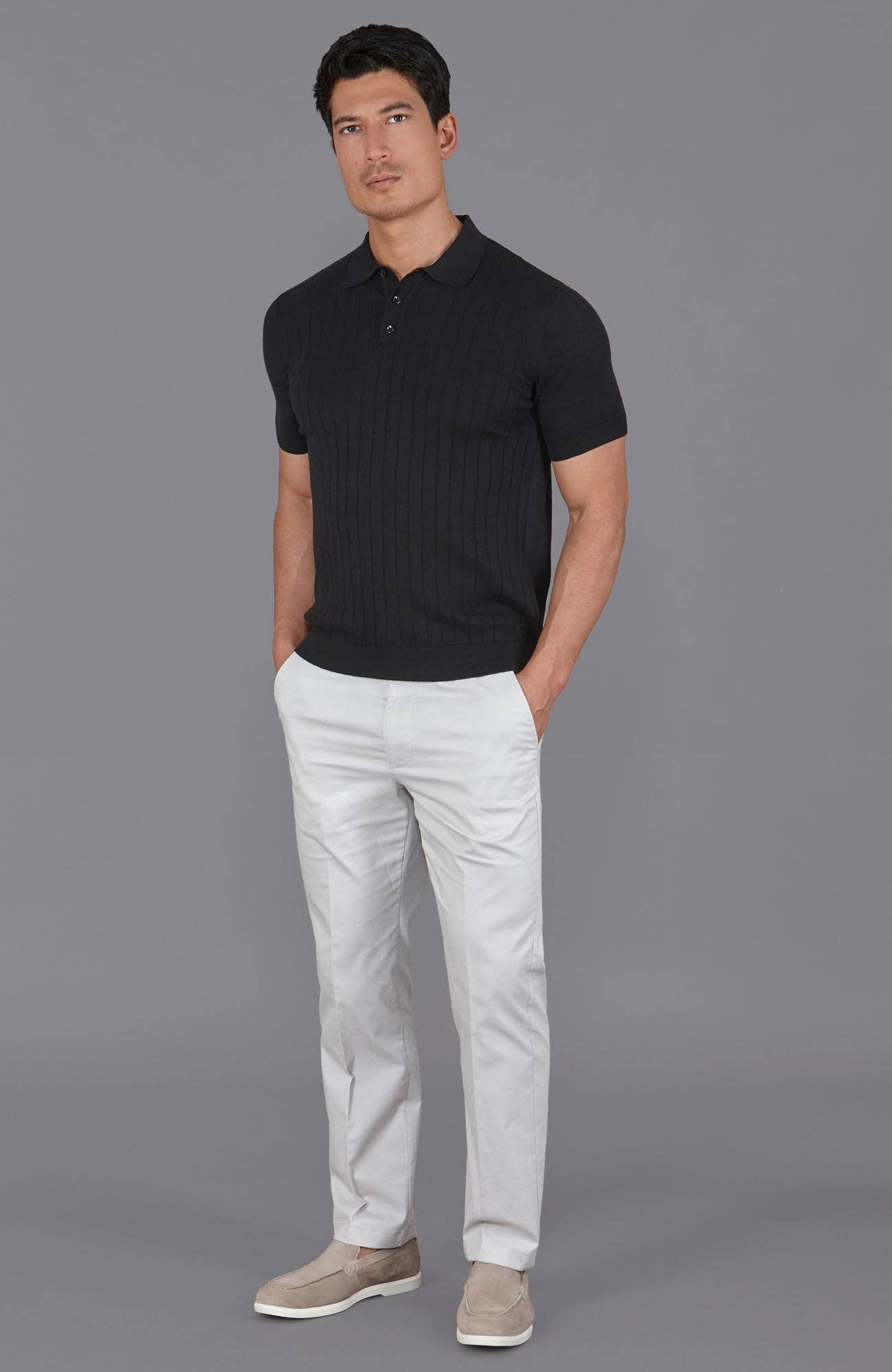 Paul James Knitwear - Wholesale Polo - Men's - Mens Ultra Fine Cotton Selection Knit Polo Shirt1
