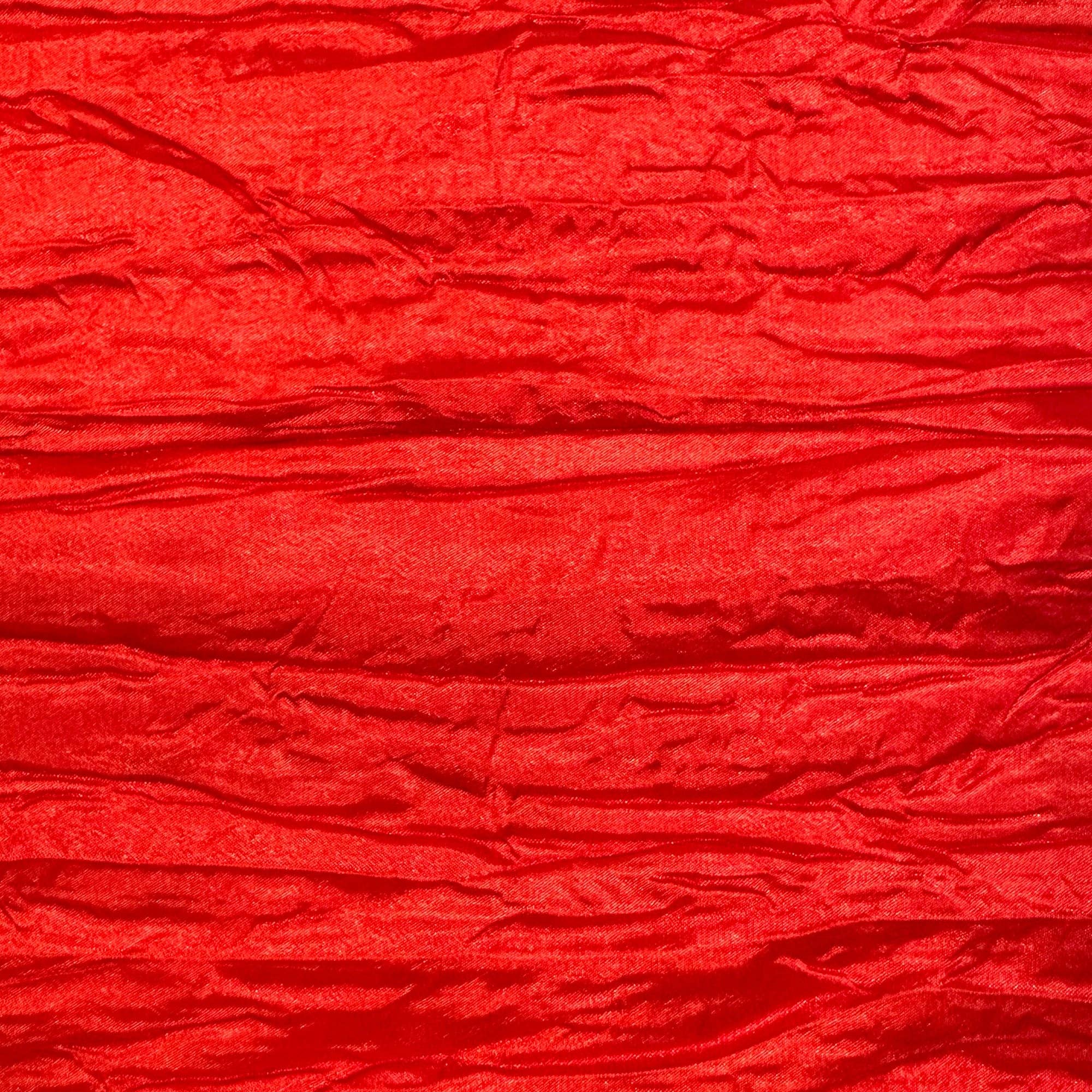 YOUR CHAIR COVERS - Wholesale Tablecloth - 120 inch Crinkle Taffeta Round Tablecloth Red2