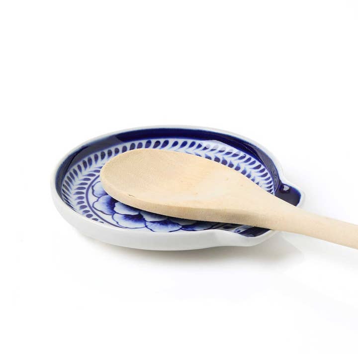SERRV International - Wholesale Spoon Rest - Indigo Bloom Spoon Rest2