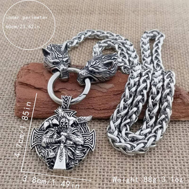 SALINA TRADING INC - Vente Colliers à pendentif - Collier Pendentif Tête de Loup Marteau de Thor Viking pour Homme1