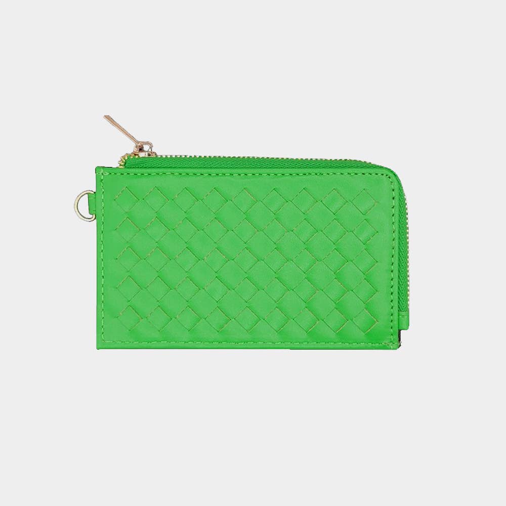 Sensibling Corp. - Wholesale Wristlet - Faux Leather Basket Weave Flat Card Holder Wallet Wristlet12