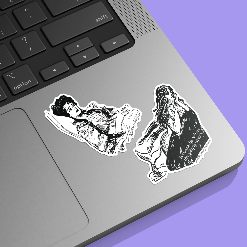 Letterpress Jess - Wholesale Sticker - Gibson Girl Can't Even Sticker1