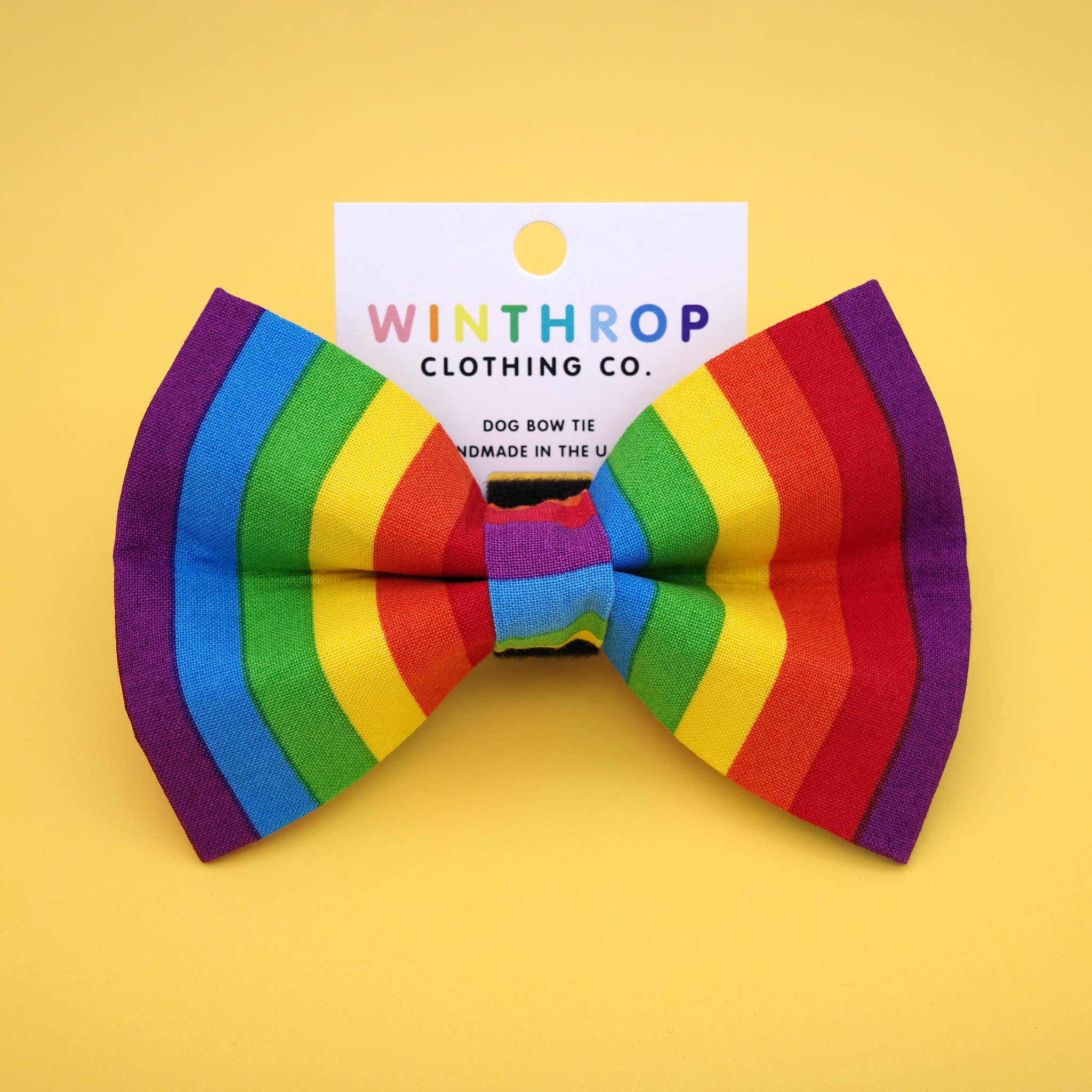 Winthrop Clothing Co. – wholesale Pet bow tie – Dog – Rainbow Stripe Dog Bow Tie 5