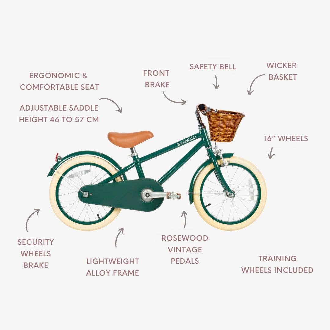 Banwood SL Europe - Wholesale Bike/Scooter - Kids - BANWOOD 16" CLASSIC BICYCLE VINTAGE - DARKGREEN2