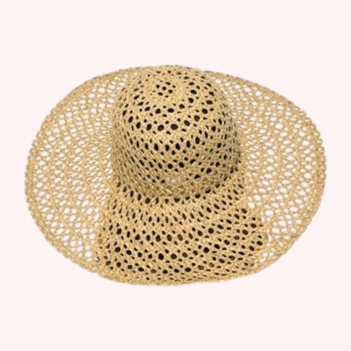 Natural Open Weave Seagrass Straw Hat – Handwoven for wholesale on Faire4