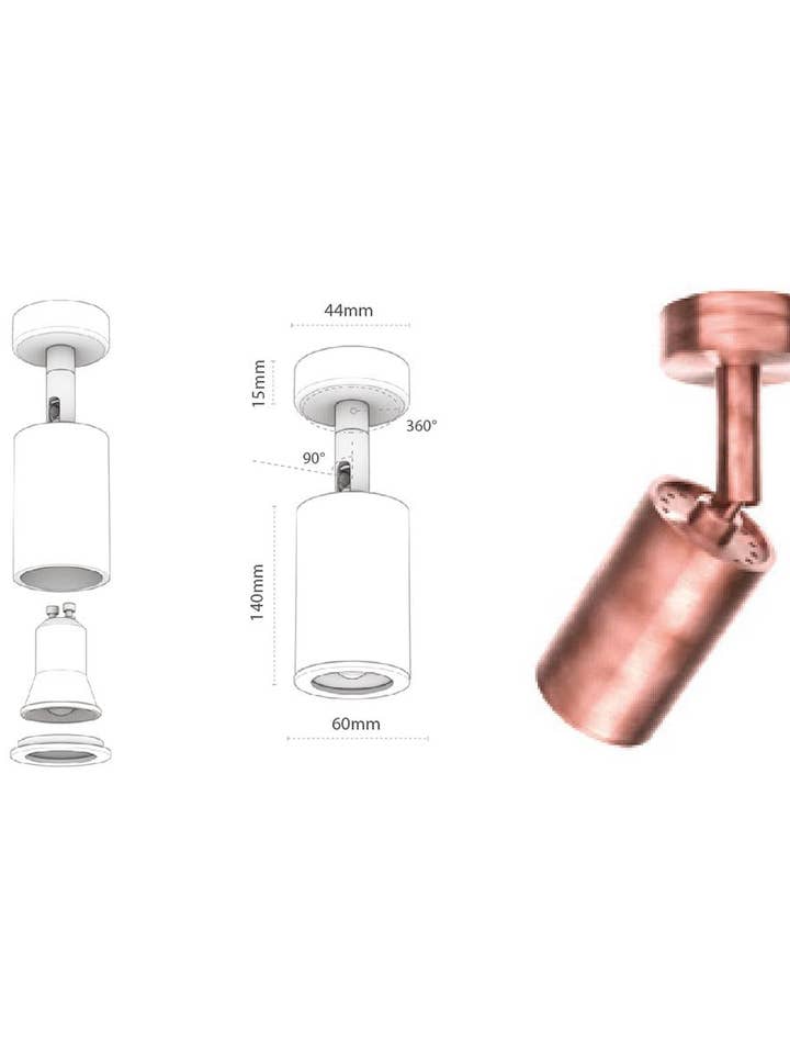 Mia Foco de Teto Plano 6X14 Cm por atacado de HEKA LIGHTING & TRADING LTD