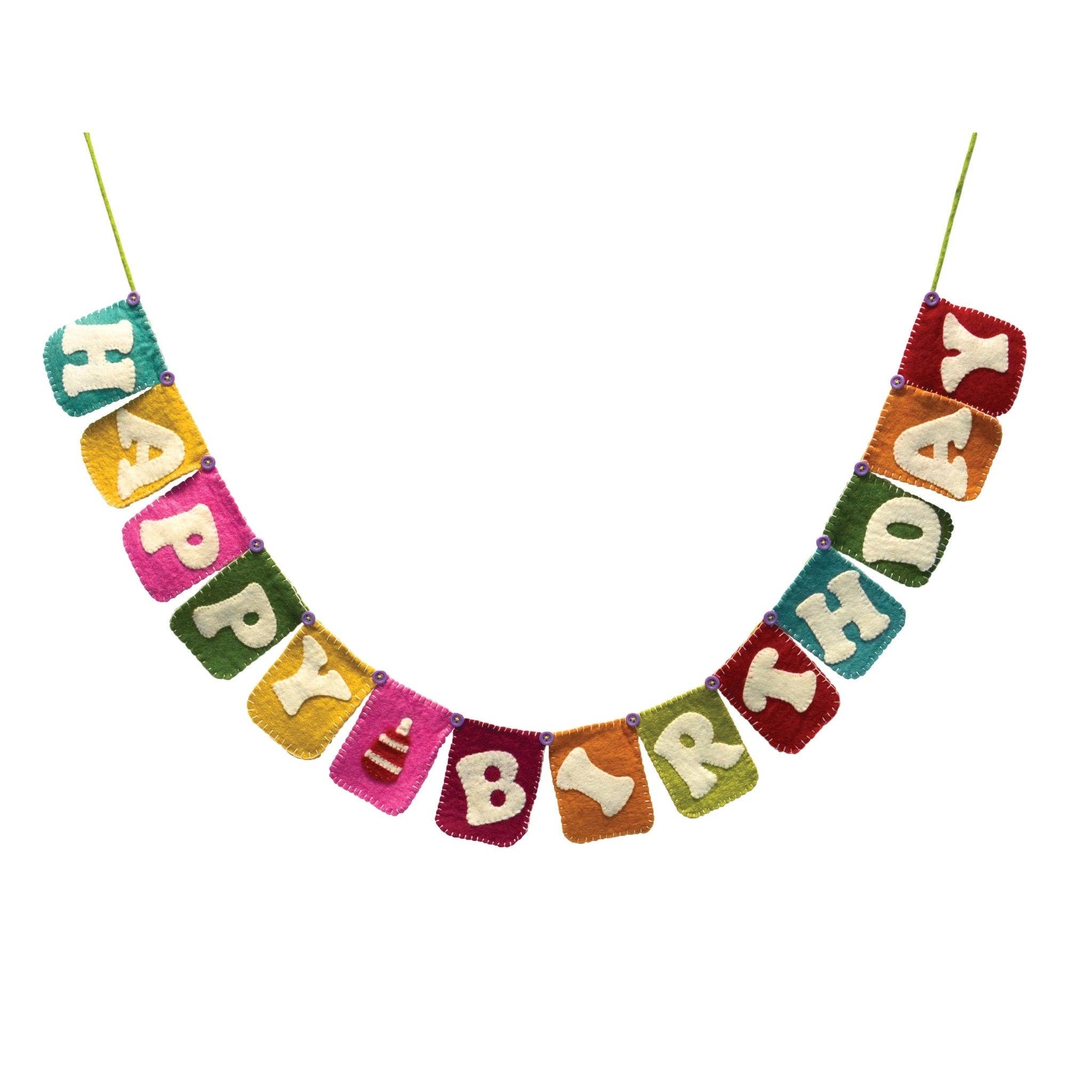 BNB Crafts Inc. - Wholesale Party Sign/Banner - Stitched HAPPY BIRTHDAY With bottom design  Banner1