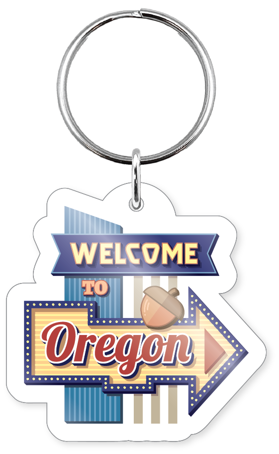 Morris Magnets - Wholesale Keychain - Unisex - Keychain - Welcome to Oregon Sign3