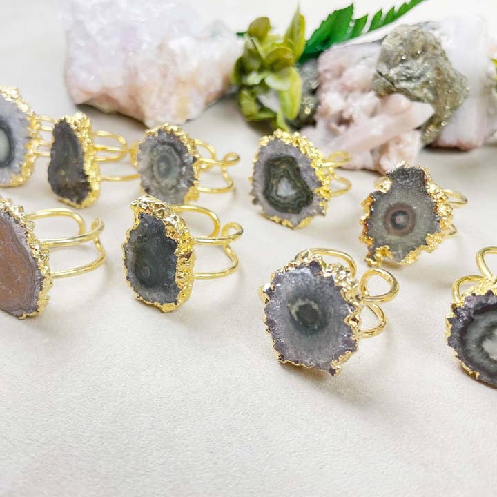 Ewelina Pas Jewelry - Wholesale Cocktail/Statement Ring - Gold Amethyst Stalactite Statement Ring5