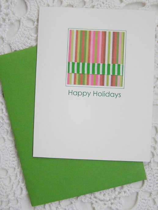 Happy Holiday Preppy Greeting Cards for wholesale by Sugar Shop Vintage & Paperie