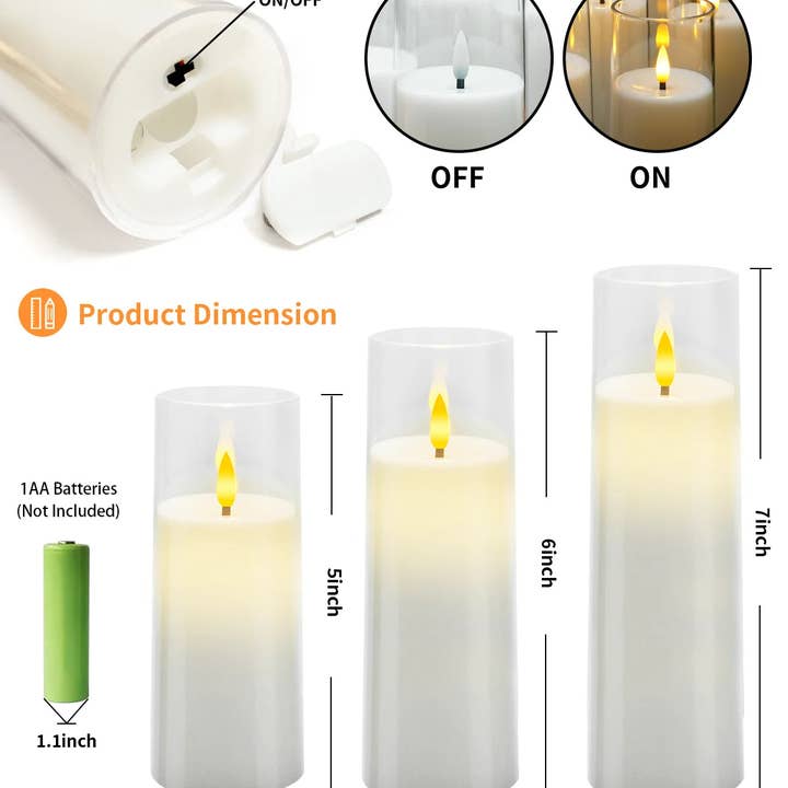 BRECK + FOX - Wholesale Flameless Candle - Flameless Acrylic Candle 9-Piece Set10