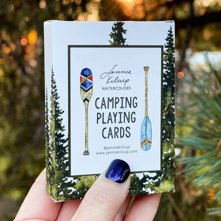 Camping Playing Cards for wholesale by Jennie Kilcup Watercolors