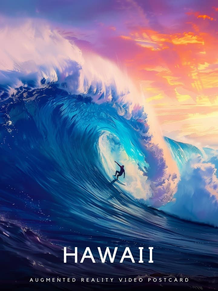 Hawaii Surf | Magic Postcard for wholesale by Magic Greetings