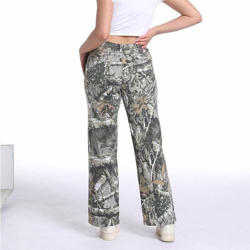 SALINA TRADING INC - Vendita all'ingrosso Jeans - Donna - Jeans a vita bassa a gamba dritta con motivo floreale per donna4