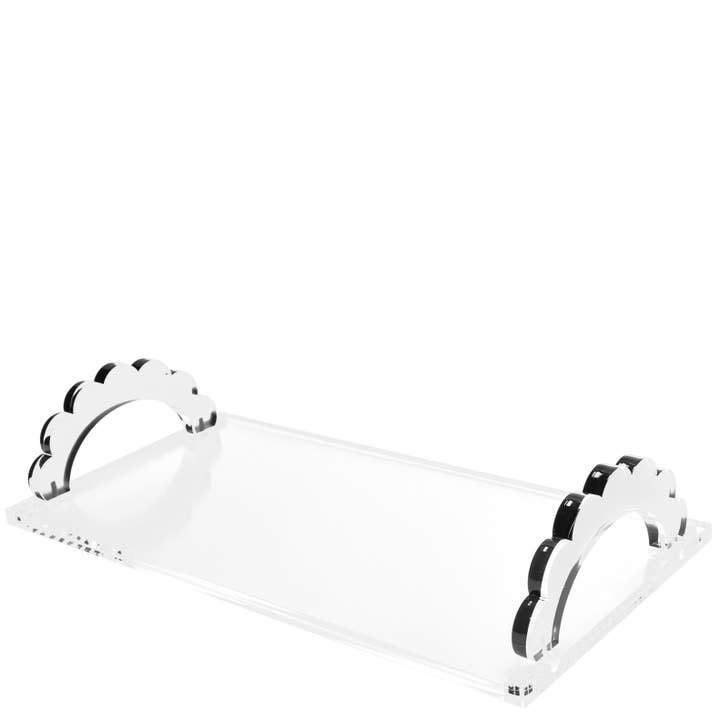 SCALLOP HANDLE PHOTO TRAY - CLEAR for wholesale by Tara Wilson Designs