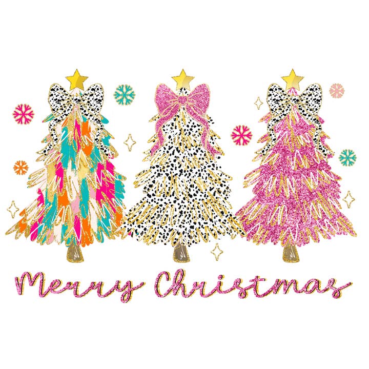 Merry Christmas Preppy Tree DTF Transfer for wholesale by M2B Designs