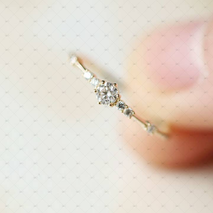 Gioiellin - S925 Silver Jewelry - Wholesale Multi-Stone Ring - S925 Silver 14k Gold Plated 7 Zirconia Ring3