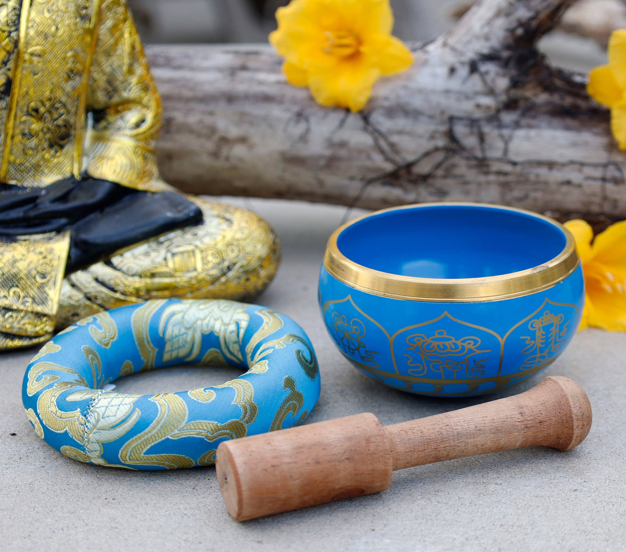 Lungta Imports - Wholesale Meditation Supplies - Tibetan Singing Bowl 8LS Complete Set For Meditation & Yoga10