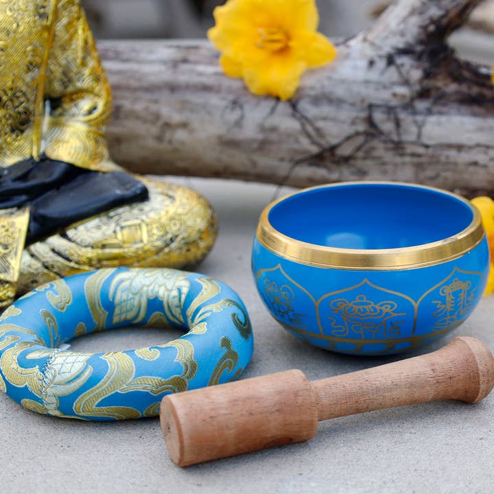 Lungta Imports - Wholesale Meditation Supplies - Tibetan Singing Bowl 8LS Complete Set For Meditation & Yoga10