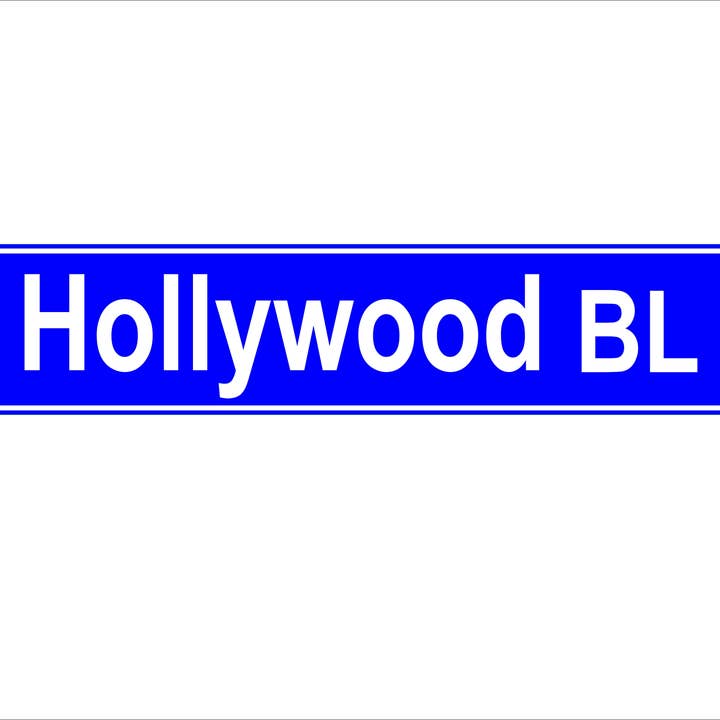 Hollywood Blvd Metal Tin Sign 4 x 18 HOme of the stars for wholesale by BMS BIZ