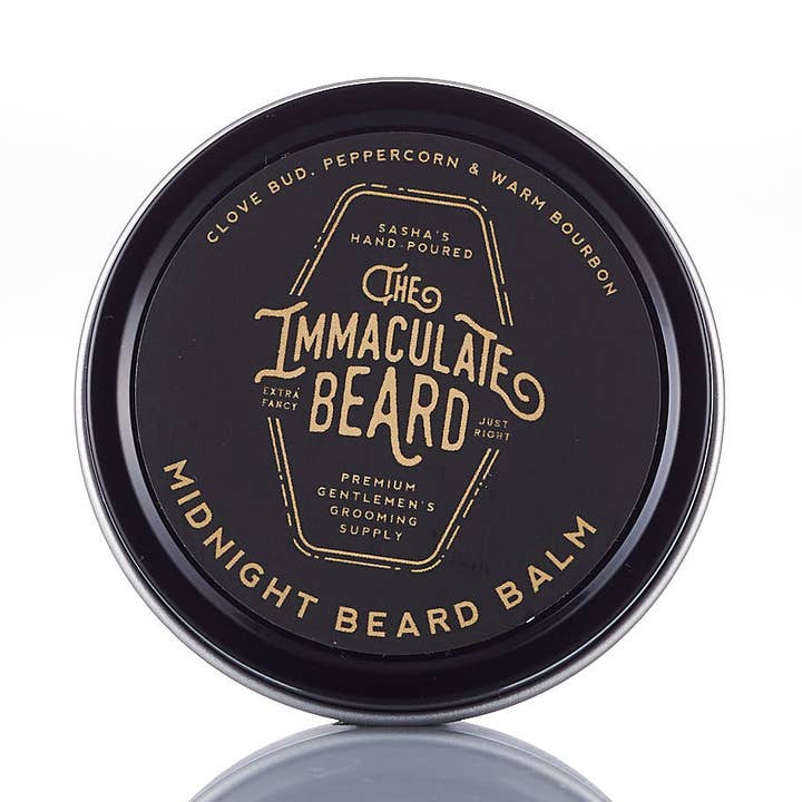 Baume à barbe MIDNIGHT Warm Bourbon, poivre et clou de girofle pour la vente par The Immaculate Beard