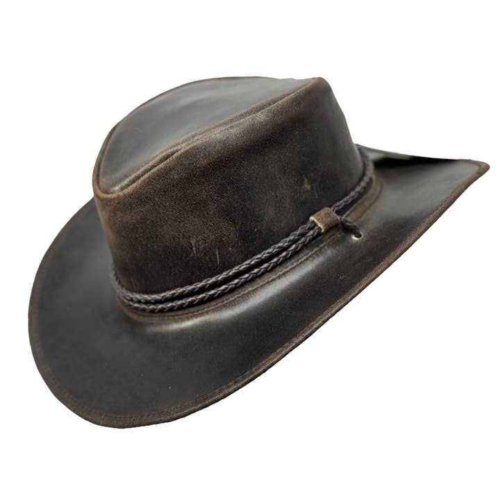 Lesa collection inc - Wholesale Cowboy Hat - Unisex - Banjo Brown Distress  Leather Cowboy Western Hat 0