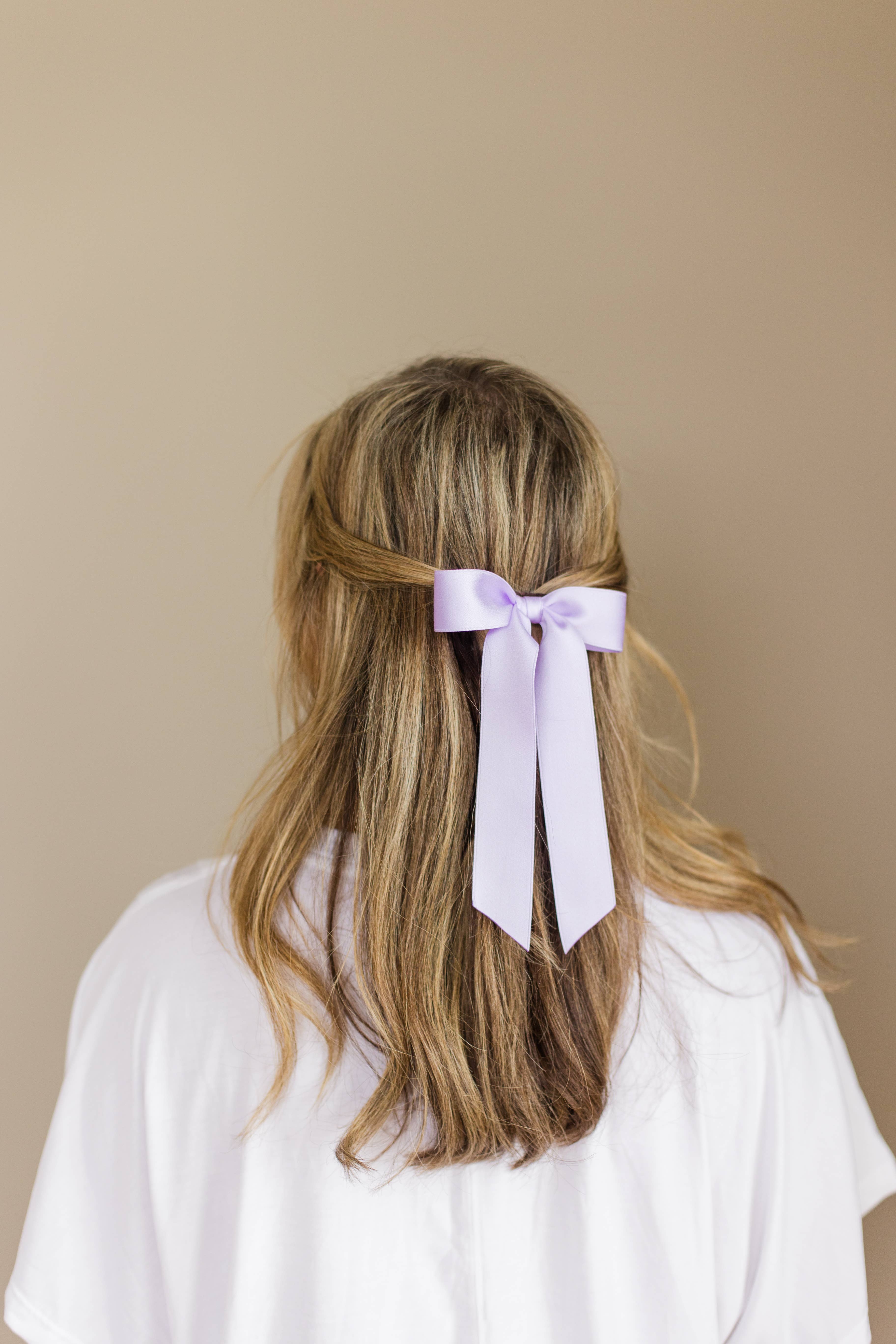 Grace & Grandeur - Wholesale Hair Bow - Women's - Medium Matte Satin Hair Bow Barrette | Florence Bow28