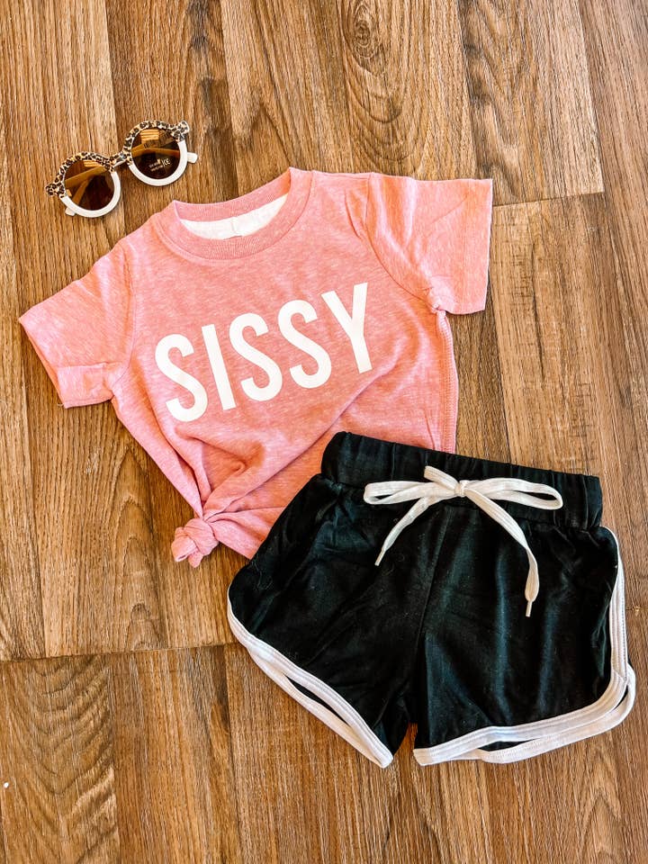 SISSY | Heather Mauve T-shirt en jurk voor peuters voor wholesale door Bizzy's Wholesale