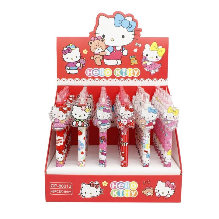Multi Color 48 Pcs Box Set Hello Kitty Click Pens for wholesale on Faire