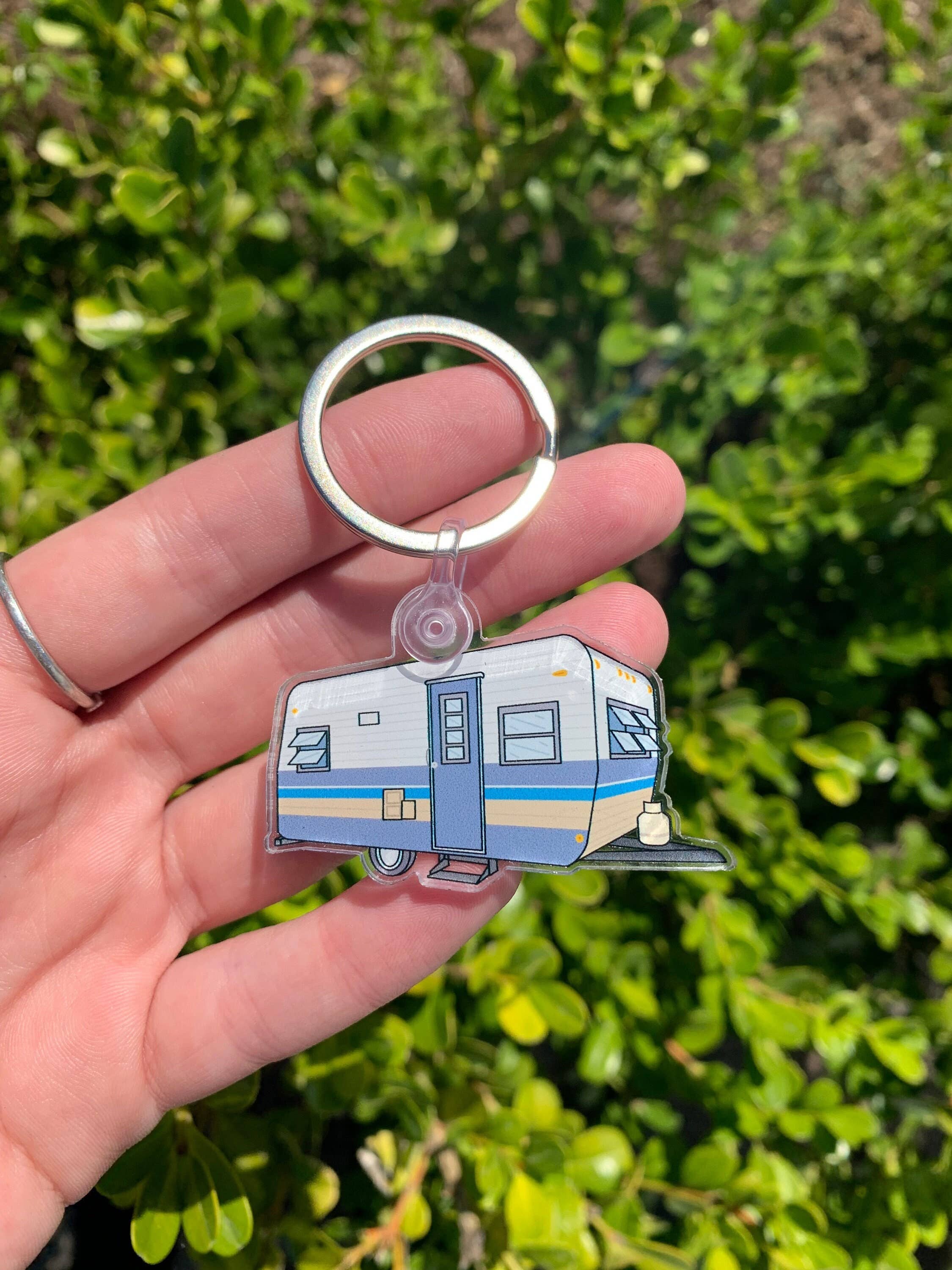 Extremely Retro - Wholesale Keychain - Women's - Vintage Trailer Sticker 1968 Layton Keychain Camping Decor -0