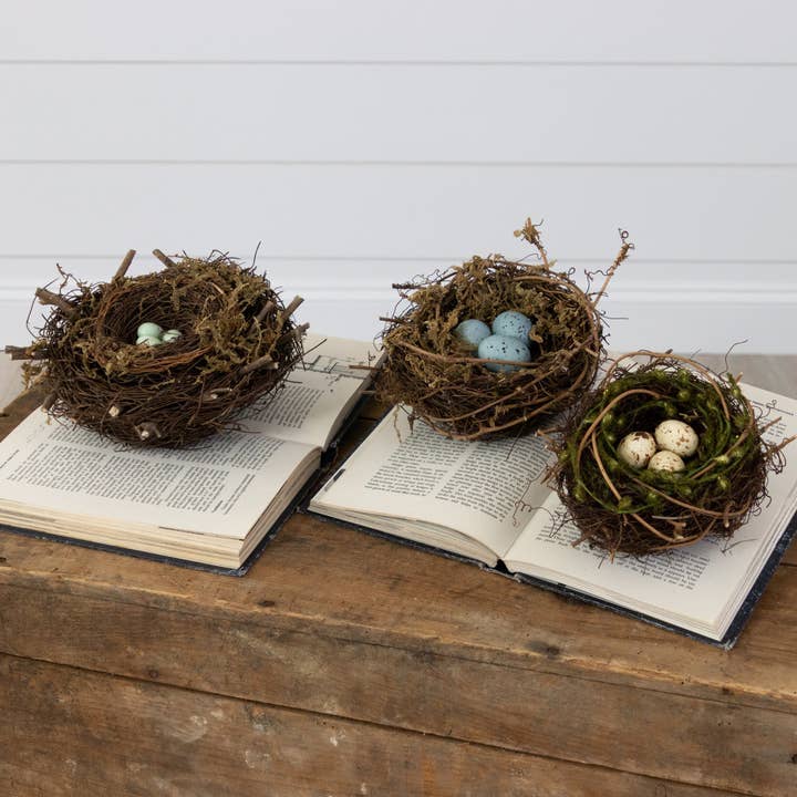 Audrey's Home & Gift – wholesale Decorative tabletop object – Decorative Bird Nests (Set of 3)