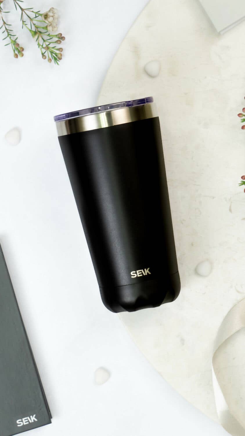 Pink Thermos /coffee cup - oh so black! 350ml for wholesale on Faire3