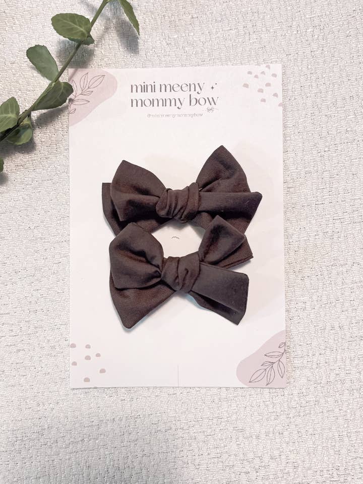 Arcos de catavento | Castanho por atacado de Mini Meeny Mommy Bow