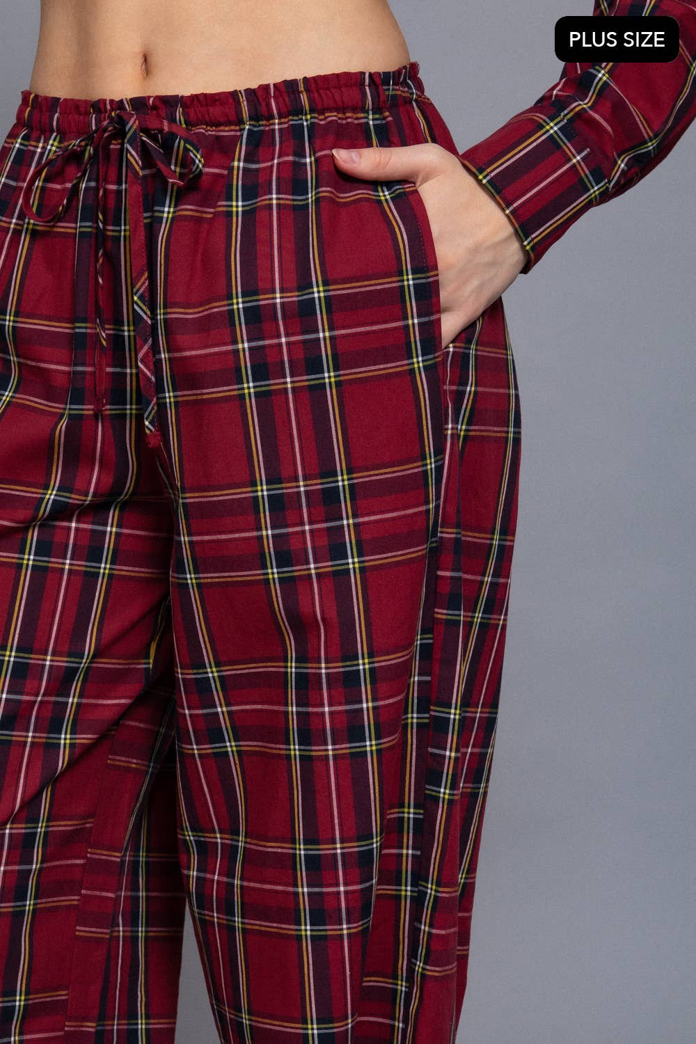 Active Basic | Active USA - Wholesale Pants - Women's - [PLUS SIZE] Wide Leg Plaid Woven Pants12