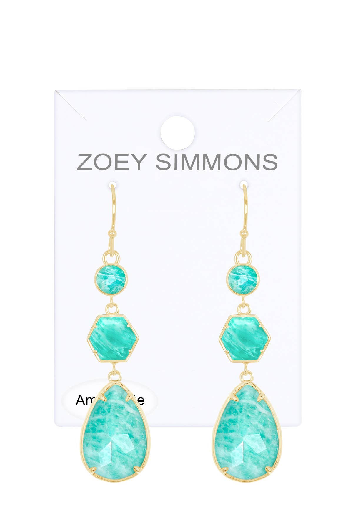 Zoey Simmons – wholesale Dangle earrings – Amazonite Statement Earrings - GF1