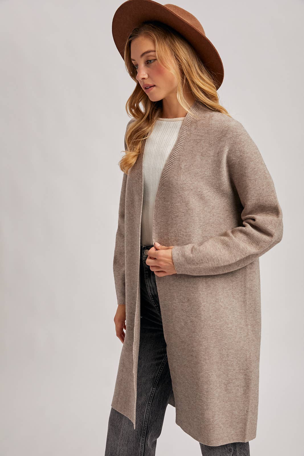 Bluivy - Wholesale Cardigan - Women's - WHOLEGARMENT OPEN FRONT KNIT SWEATER CARDIGAN16