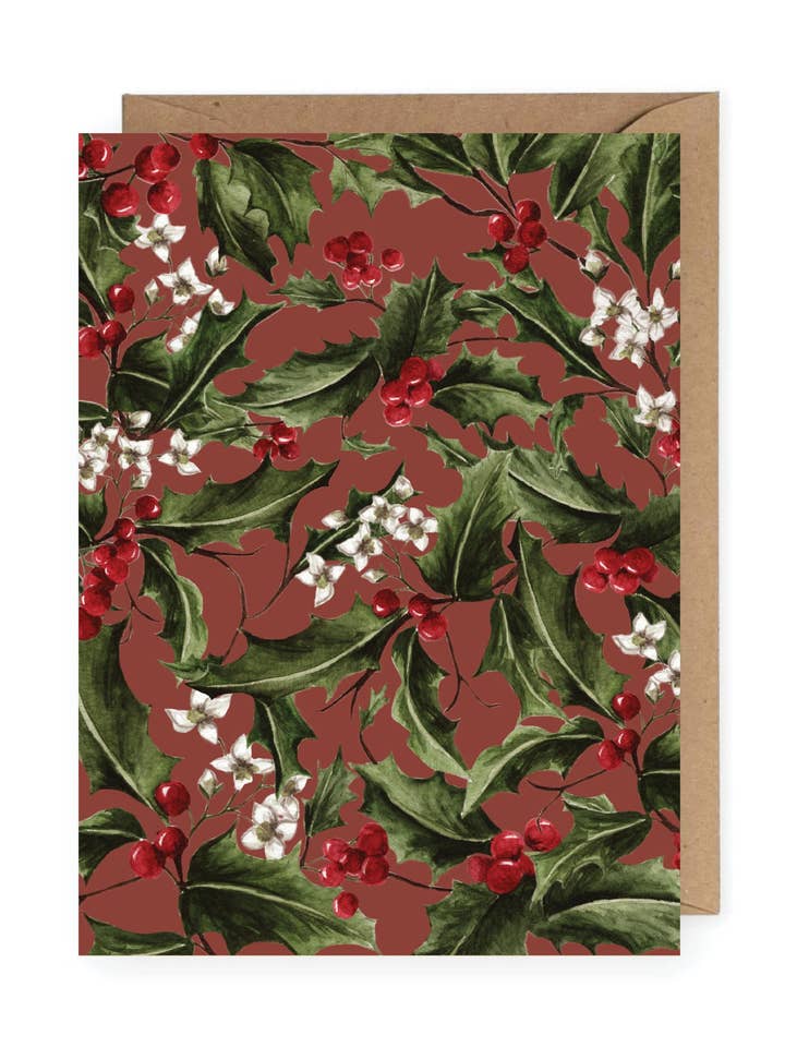 Holly Card for wholesale by Jo Creative Co