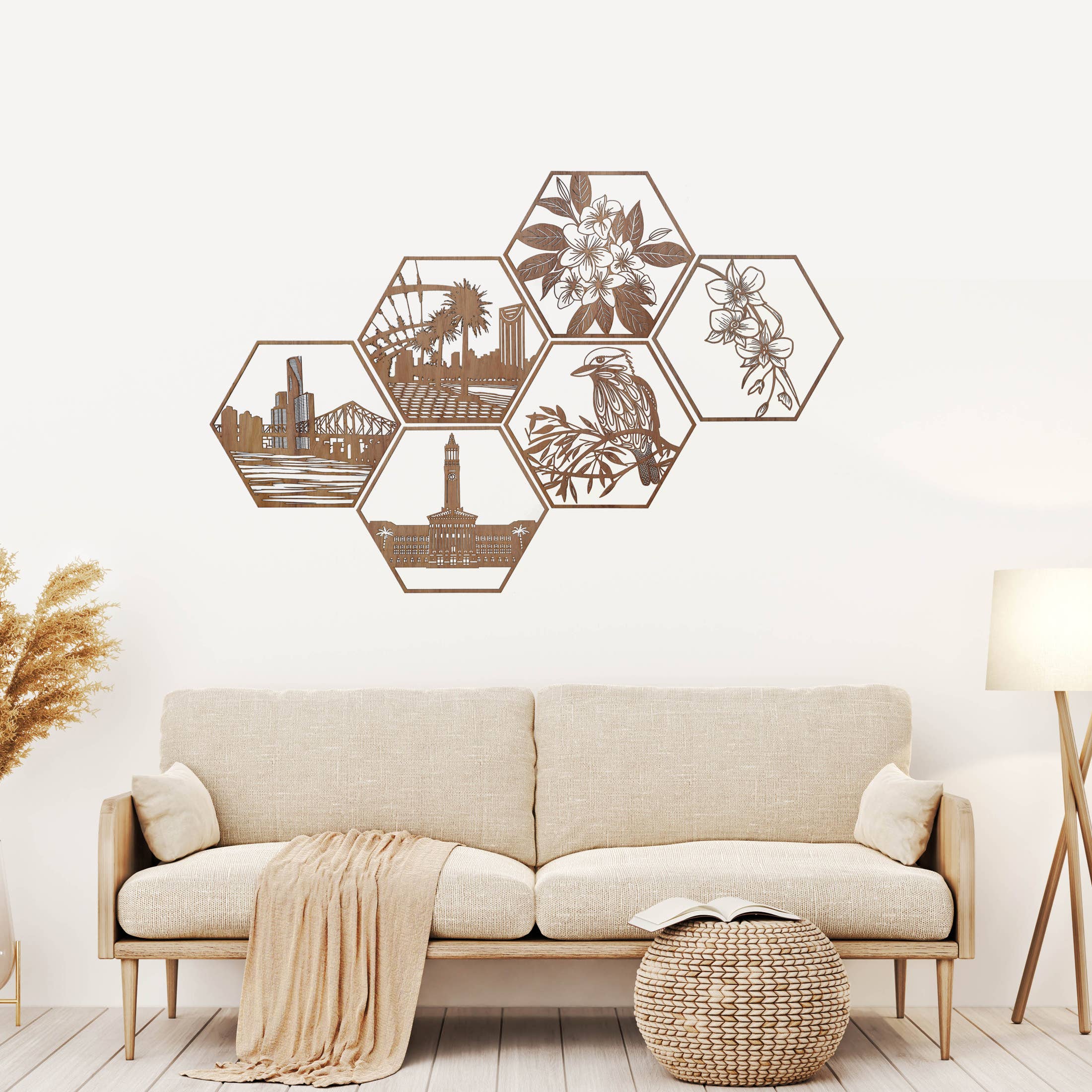 Straya Art - Wholesale Wall Accent - Brisbane Town Hall Hexagon Wall Art4