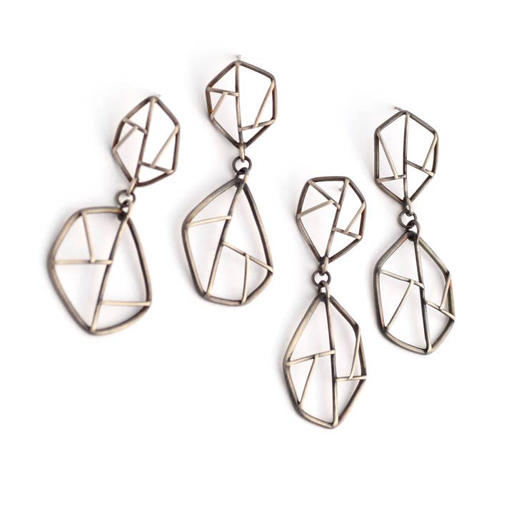 Fractured Stud Dangle Earrings for wholesale by Erin Austin Design