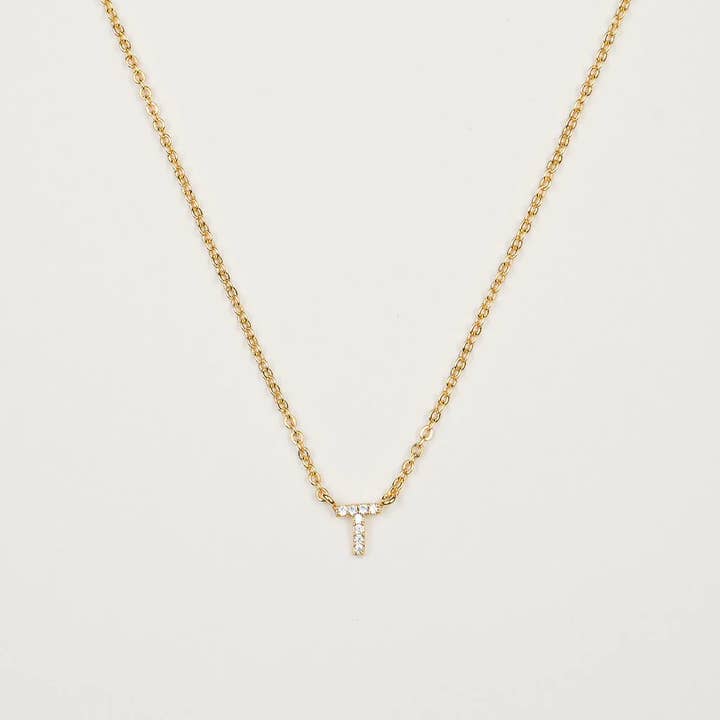 Brenda Grands Jewelry - Wholesale Jewelry Set - 18K Gold Dainty Shiny Initial Necklace - Set of 1636