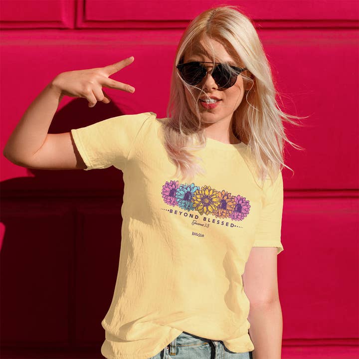 Kerusso Womens T-Shirt Blessed Daisies for wholesale by Kerusso