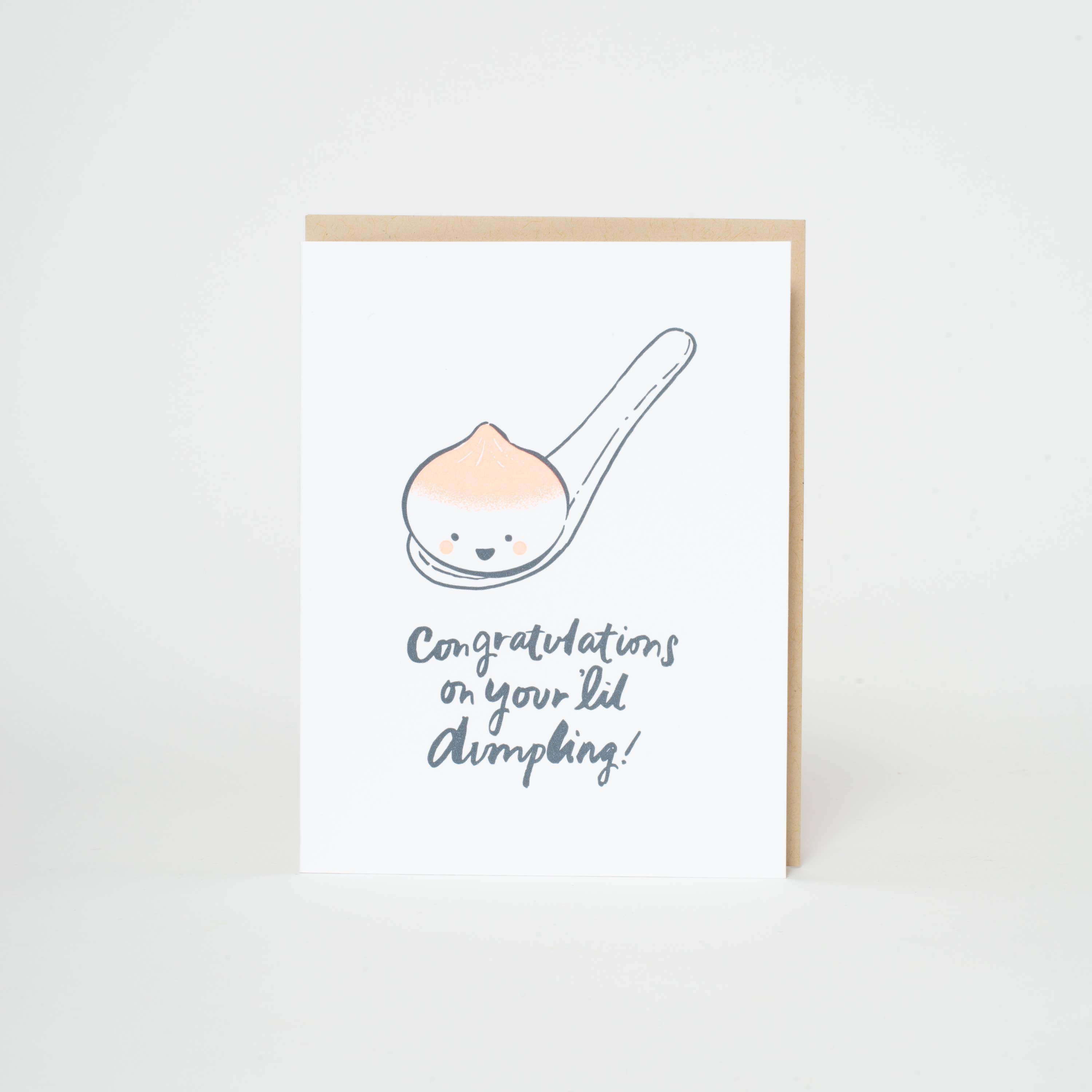 Egg Press Manufacturing - Wholesale Baby Card - Baby Congrats Lil' Dumpling Letterpress Greeting Card by Hello! Lucky1
