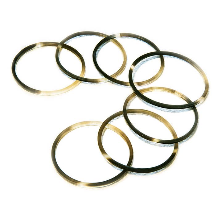 Conjunto de 7 pulseiras polidas de chifre natural por atacado de Silk Wool and Bijoux