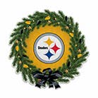 Rico Industries - Wholesale Wreath - NFL Pittsburgh Steelers Holiday Wreath Shape Cut Pennant