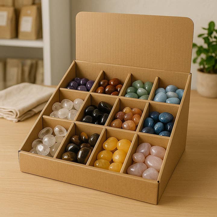 VIE - Wholesale Retailer Display - Accessories - Cardboard Countertop Display, 12 Cells, 40x33x40cm