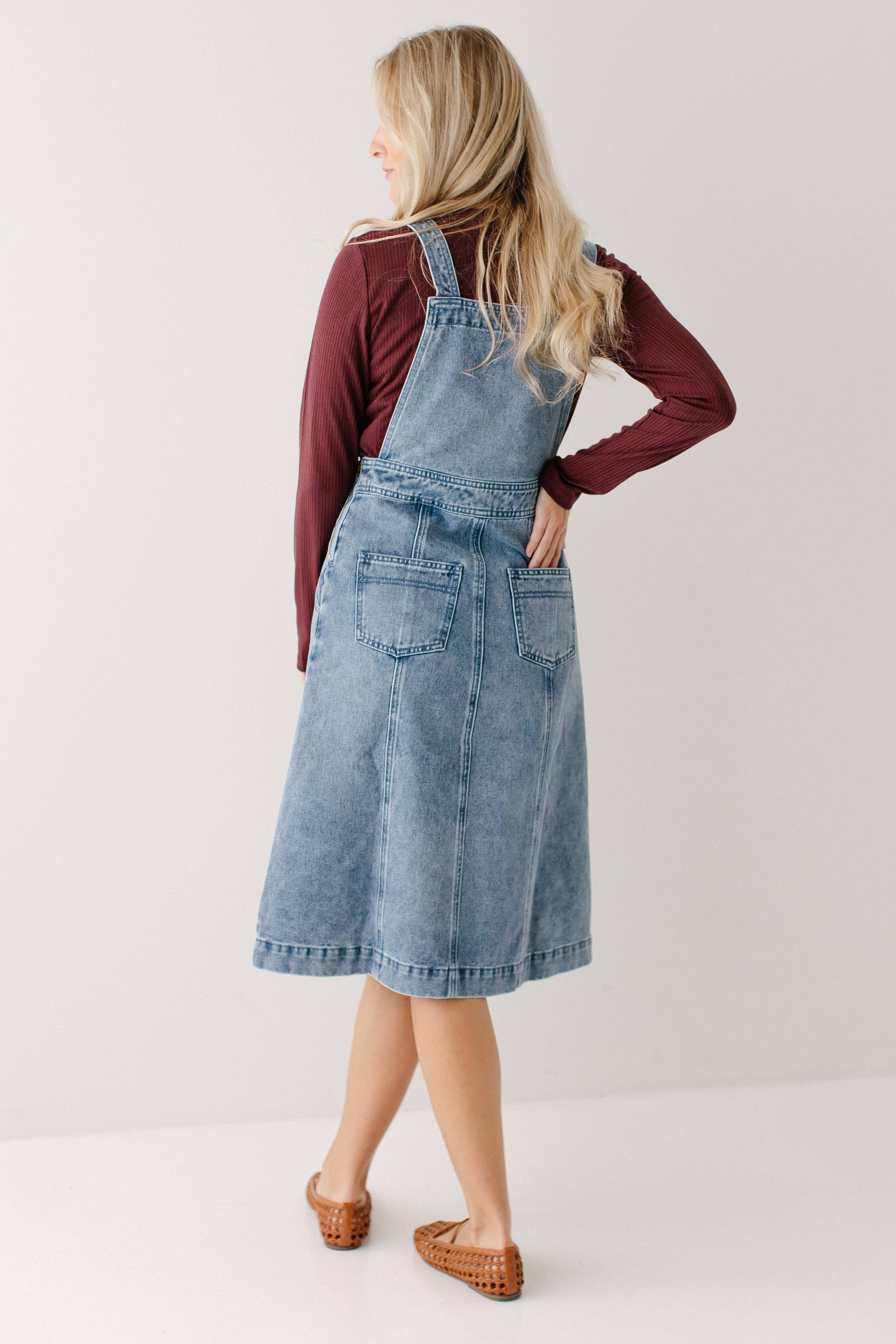 Vintage Wash 'Bailey' Denim Overall Dress for wholesale on Faire8