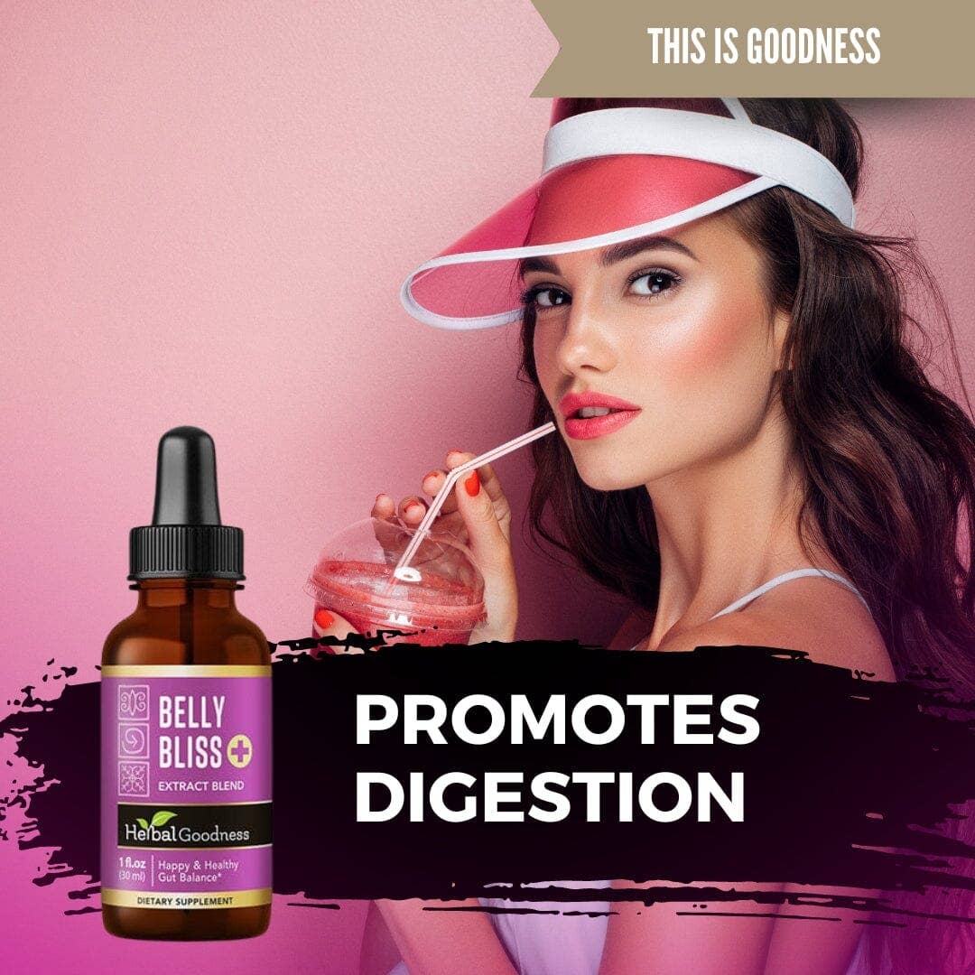 Herbal Goodness - Venta al por mayor Suplementos/vitaminas para beber - Belly Bliss - Extracto líquido - Equilibrio intestinal feliz y saludable6