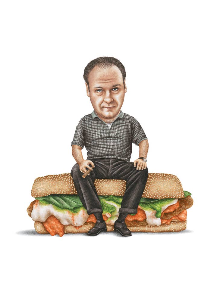 Tony Soprano #2 - Sopranos - Impressão em Aquarela por atacado de Celebs on Sandwiches