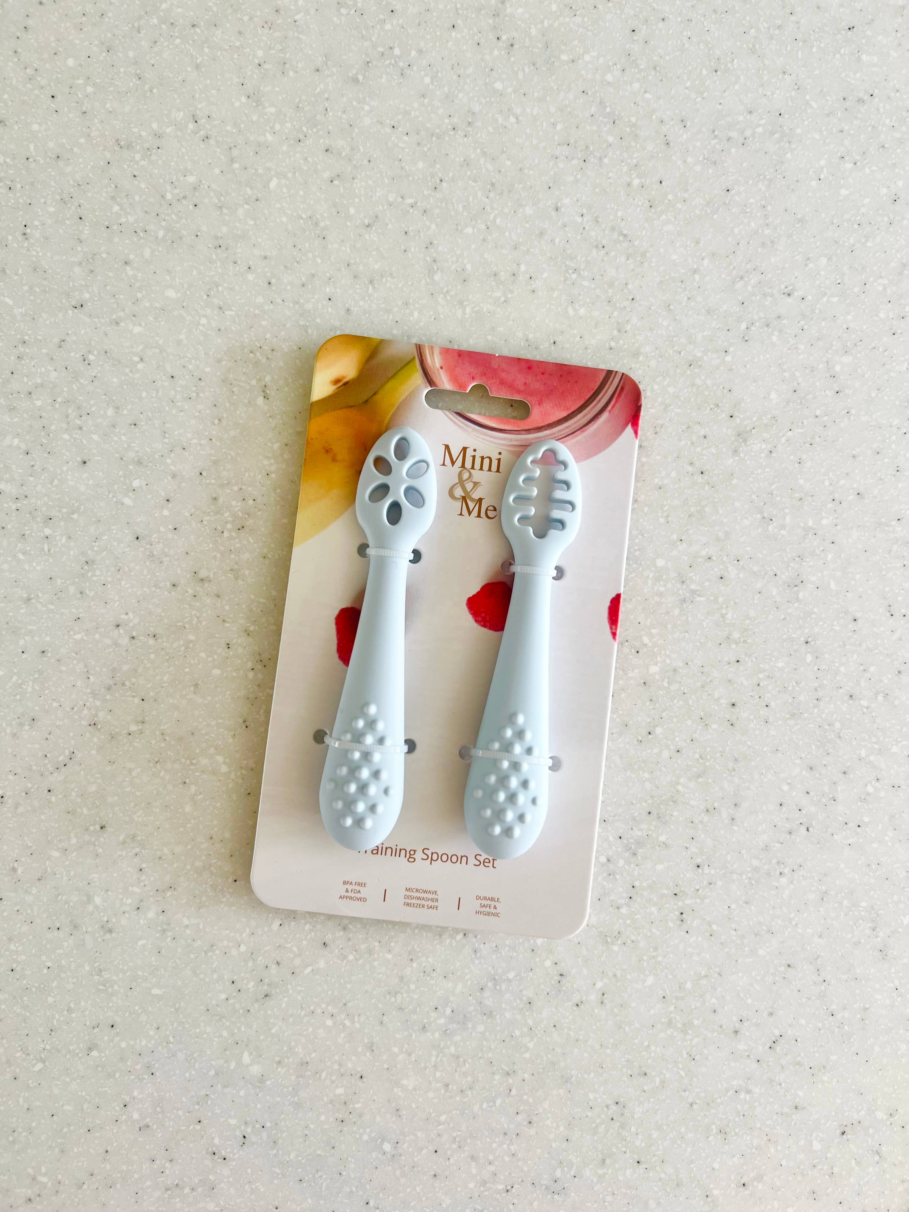 Cuddle Bug & Co - Vente Set de vaisselle – bébé - Ensemble de cuillères d'entraînement Mini & Me, bleu glacé0