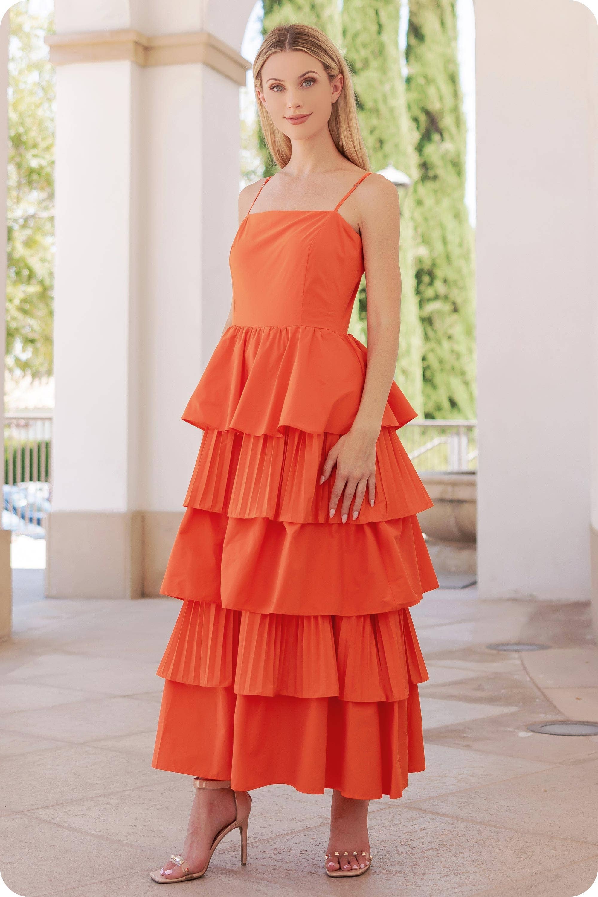 Strut & Bolt - Vendita all'ingrosso Vestito - Donna - Maxi abito in popeline a strati con pieghe miste10